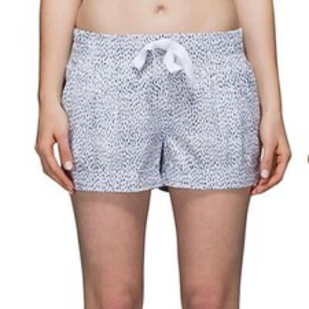lululemon athletica White and Light Gray Speckled Athletic Shorts